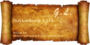 Guttenberg Lili névjegykártya